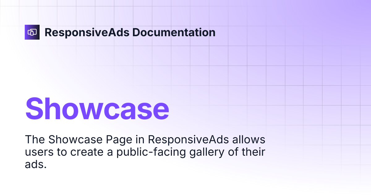 Showcase | ResponsiveAds Documentation