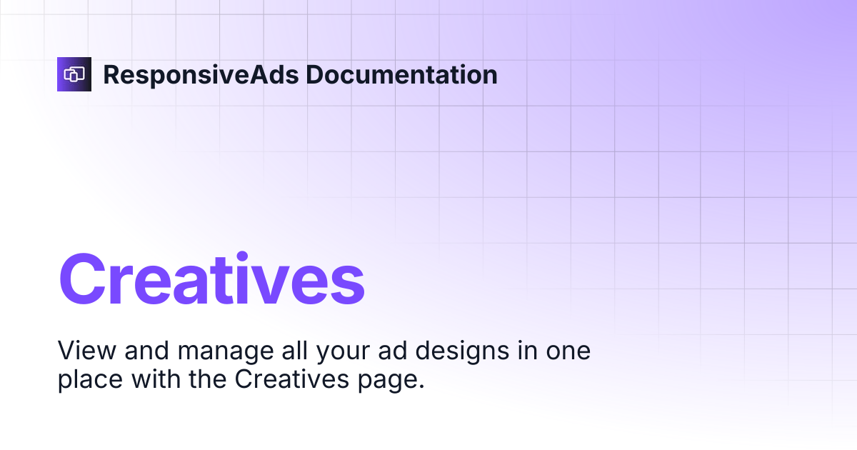 Creatives | ResponsiveAds Documentation